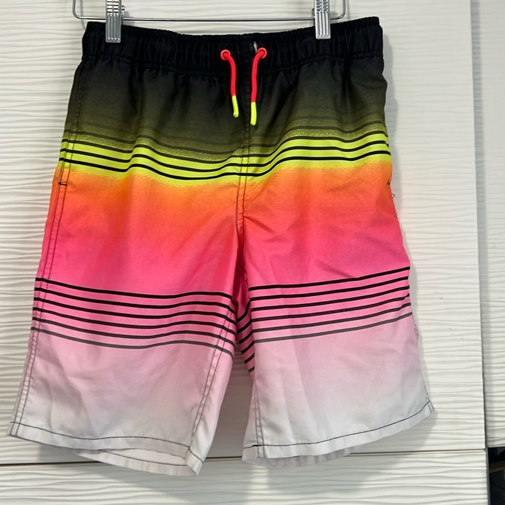Boys Arizona Jean Co bathing suit size L 14/16 neon